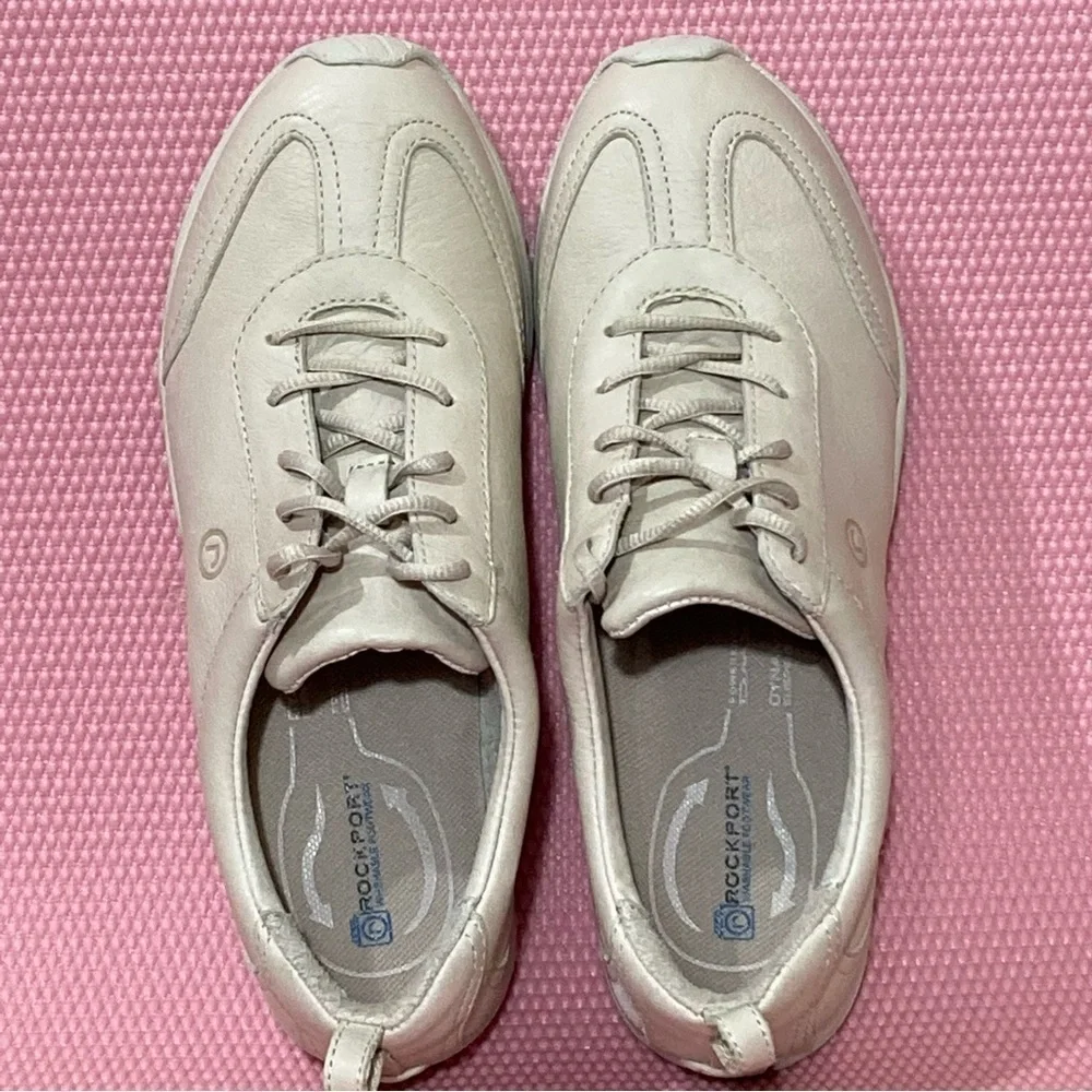 Rockport Womens Tan Leather Washable Walking Lace Up Casual Shoes - Size US 7M - Picture 5 of 13
